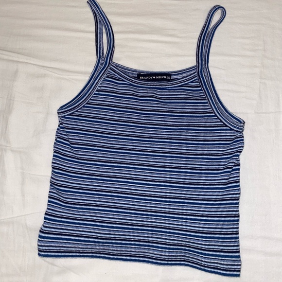 Brandy Melville Tops - Brandy Melville Blue Striped Belle Tank